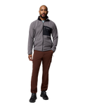 The Columbia Mens Fast Trek™ Overlay Full Zip Fleece Jacket in City Grey & Black