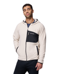 The Columbia Mens Fast Trek™ Overlay Fleece Hoodie in Dark Stone & Black