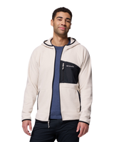 The Columbia Mens Fast Trek™ Overlay Fleece Hoodie in Dark Stone & Black