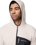 The Columbia Mens Fast Trek™ Overlay Fleece Hoodie in Dark Stone & Black