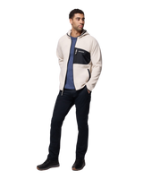 The Columbia Mens Fast Trek™ Overlay Fleece Hoodie in Dark Stone & Black