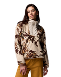 The Columbia Womens Sequoia Grove Printed Half Zip Fleece Jacket in Dark Stone Blossoming