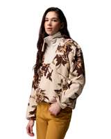 The Columbia Womens Sequoia Grove Printed Half Zip Fleece Jacket in Dark Stone Blossoming