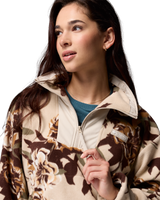 The Columbia Womens Sequoia Grove Printed Half Zip Fleece Jacket in Dark Stone Blossoming