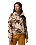 The Columbia Womens Sequoia Grove Printed Half Zip Fleece Jacket in Dark Stone Blossoming