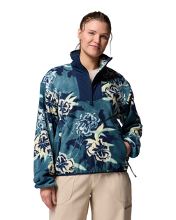 The Columbia Womens Sequoia Grove Printed Half Zip Fleece Jacket in Everblue Blossoming