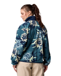 The Columbia Womens Sequoia Grove Printed Half Zip Fleece Jacket in Everblue Blossoming