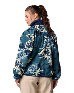 The Columbia Womens Sequoia Grove Printed Half Zip Fleece Jacket in Everblue Blossoming