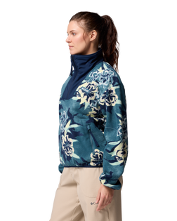 The Columbia Womens Sequoia Grove Printed Half Zip Fleece Jacket in Everblue Blossoming