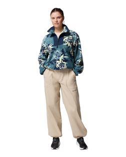 The Columbia Womens Sequoia Grove Printed Half Zip Fleece Jacket in Everblue Blossoming