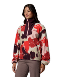 Sequoia Grove™ Printed Half Zip Fleece Jacket in Washed Red & Ikatbloom
