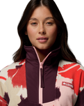 Sequoia Grove™ Printed Half Zip Fleece Jacket in Washed Red & Ikatbloom