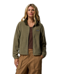 The Columbia Womens Benton Springs Relaxed Full Zip Jacket in Stone Green