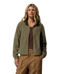 The Columbia Womens Benton Springs Relaxed Full Zip Jacket in Stone Green