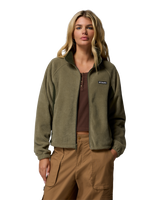 The Columbia Womens Benton Springs Relaxed Full Zip Jacket in Stone Green