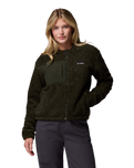 Stellar Path Fleece Bomber Jacket in Greenscape