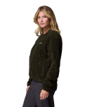 Stellar Path Fleece Bomber Jacket in Greenscape