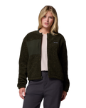 Stellar Path Fleece Bomber Jacket in Greenscape