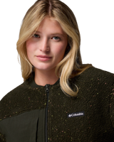 Stellar Path Fleece Bomber Jacket in Greenscape