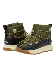 Whitney III Slip On Waterproof Boots in Utility Green & Black
