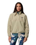 Jasper Ridge Pebbled Half Snap Fleece Jacket in Safari
