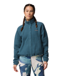 Jasper Ridge™ Pebbled Full Snap Fleece Jacket in Everblue