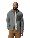 The Columbia Mens Tall Heights™ III Hooded Softshell Jacket in Sedona Sage & Shark