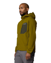 The Columbia Mens Tall Heights™ III Hooded Softshell Jacket in Mossy Green & Greenscape
