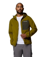 The Columbia Mens Tall Heights™ III Hooded Softshell Jacket in Mossy Green & Greenscape