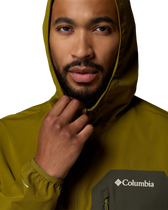 The Columbia Mens Tall Heights™ III Hooded Softshell Jacket in Mossy Green & Greenscape