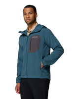The Columbia Mens Tall Heights™ III Hooded Softshell Jacket in Everblue & Shark