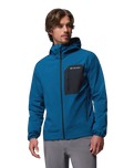 The Columbia Mens Tall Heights™ III Hooded Softshell Jacket in Phoenix Blue & Black