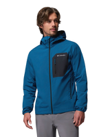 The Columbia Mens Tall Heights™ III Hooded Softshell Jacket in Phoenix Blue & Black