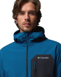 The Columbia Mens Tall Heights™ III Hooded Softshell Jacket in Phoenix Blue & Black