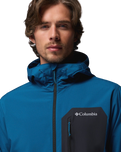 The Columbia Mens Tall Heights™ III Hooded Softshell Jacket in Phoenix Blue & Black
