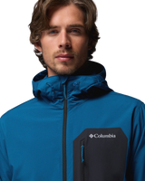 The Columbia Mens Tall Heights™ III Hooded Softshell Jacket in Phoenix Blue & Black