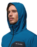 The Columbia Mens Tall Heights™ III Hooded Softshell Jacket in Phoenix Blue & Black