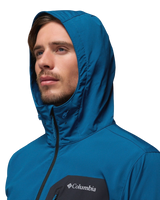 The Columbia Mens Tall Heights™ III Hooded Softshell Jacket in Phoenix Blue & Black