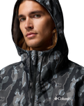 The Columbia Mens Spire Valley™ Novelty Windbreaker Jacket in Black Treebark & Black