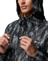 The Columbia Mens Spire Valley™ Novelty Windbreaker Jacket in Black Treebark & Black