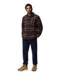 The Columbia Mens Hunter Arch™ Shirt Jacket in Collegiate Navy Track Plaid