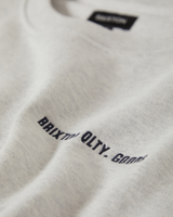 The Brixton Mens Embroidered Heavyweight Crew Sweatshirt in Heather Grey Ash