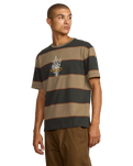 The RVCA Mens Kevin "Spanky" Long Stripe T-Shirt in Mushroom