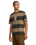 The RVCA Mens Kevin "Spanky" Long Stripe T-Shirt in Mushroom