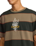The RVCA Mens Kevin "Spanky" Long Stripe T-Shirt in Mushroom