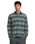 The RVCA Mens Kevin "Spanky" Long Polo Shirt in Balsam Green