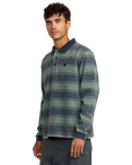 The RVCA Mens Kevin "Spanky" Long Polo Shirt in Balsam Green