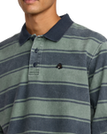 The RVCA Mens Kevin "Spanky" Long Polo Shirt in Balsam Green