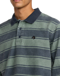 The RVCA Mens Kevin "Spanky" Long Polo Shirt in Balsam Green