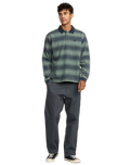 The RVCA Mens Kevin "Spanky" Long Polo Shirt in Balsam Green